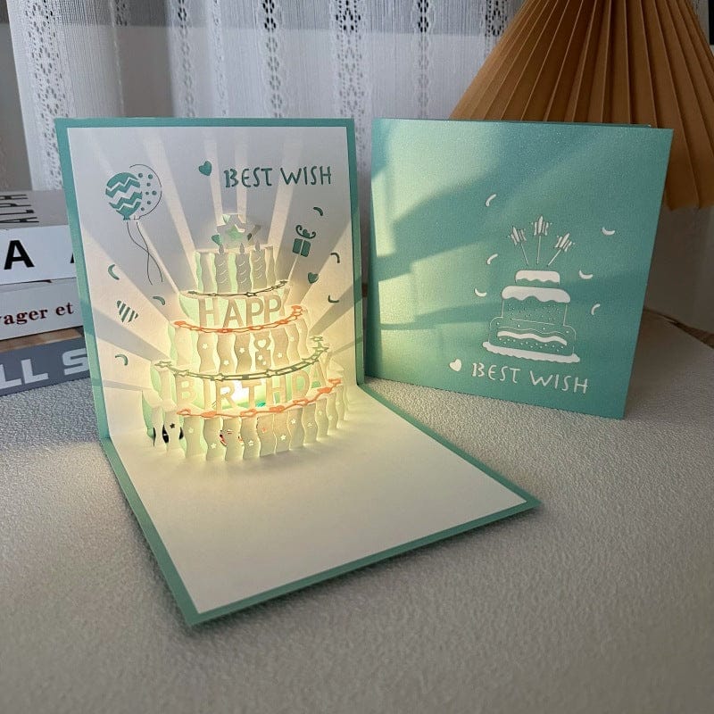 🕯️3D Light Music Birthday Card – Pop Up Cake Happy Birthday Greeting Card🎈