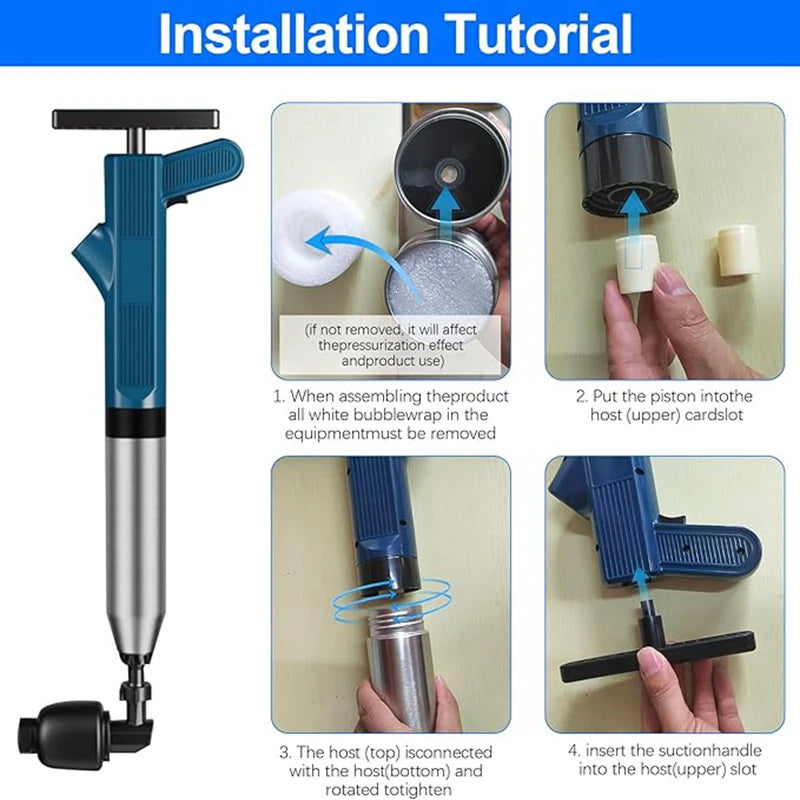 Pneumatic Toilet Plunger & Drain Unclogger