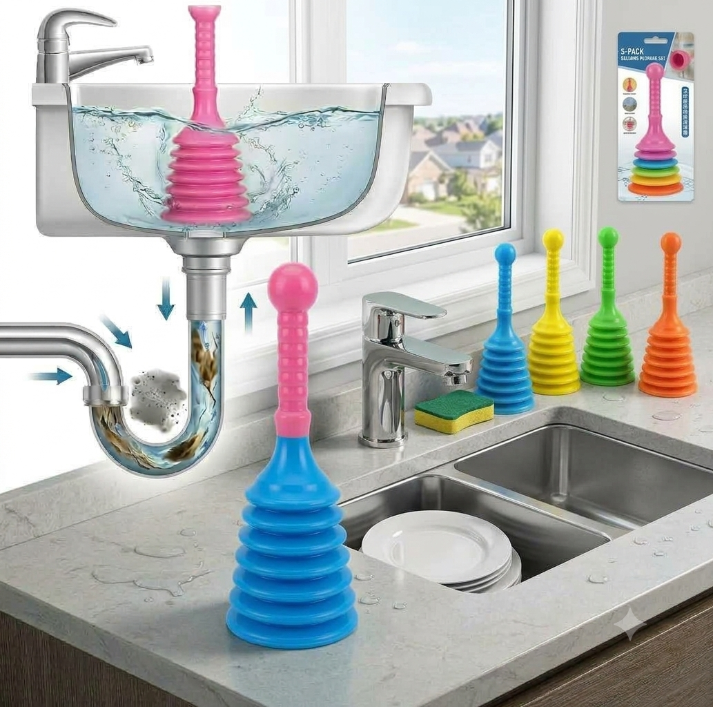 Mini Sink Plunger for Kitchen & Bathroom- Multi-Purpose Mini Sink Unclogger
