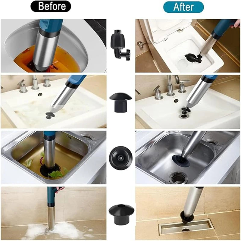Pneumatic Toilet Plunger & Drain Unclogger