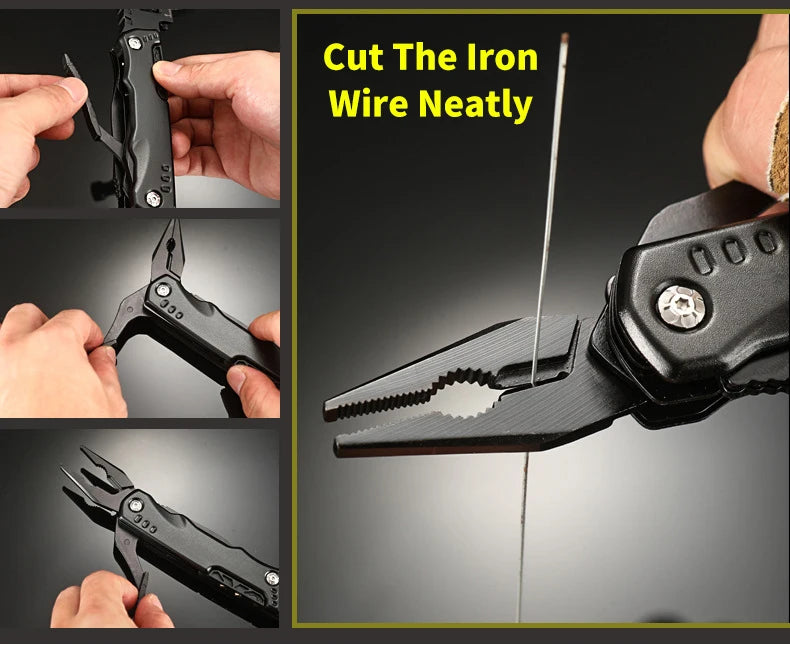 Pliers cutting iron wire cleanly