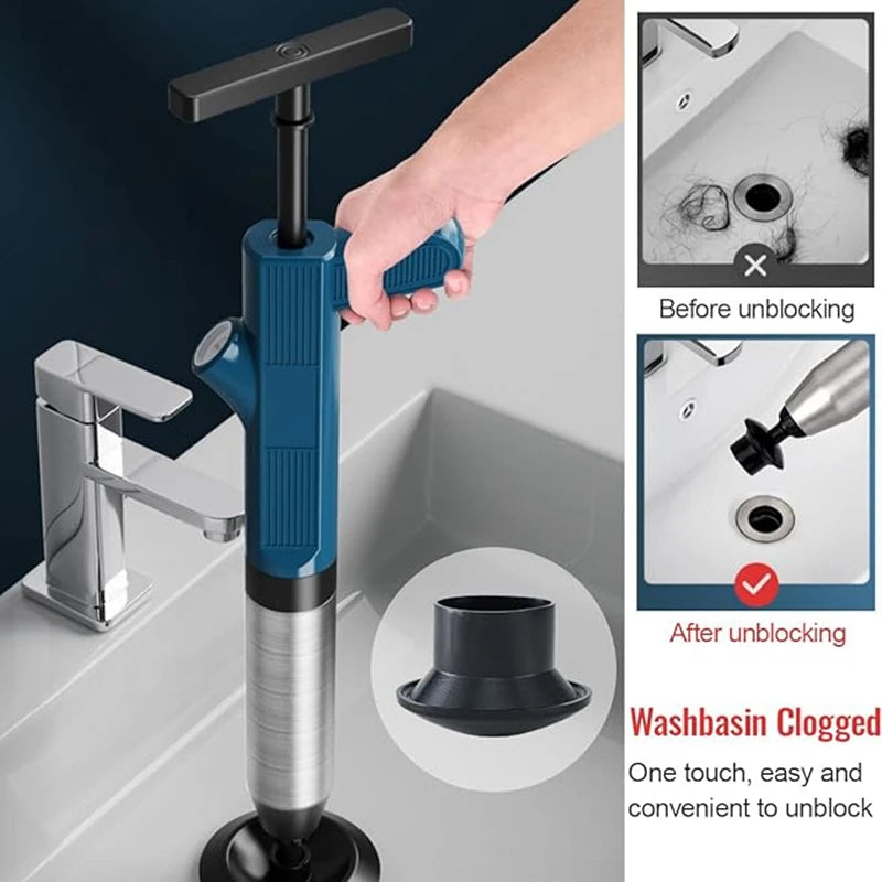 Pneumatic Toilet Plunger & Drain Unclogger