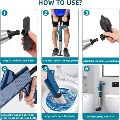 Pneumatic Toilet Plunger & Drain Unclogger