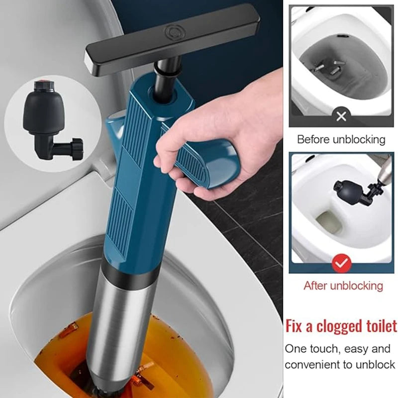 Pneumatic Toilet Plunger & Drain Unclogger