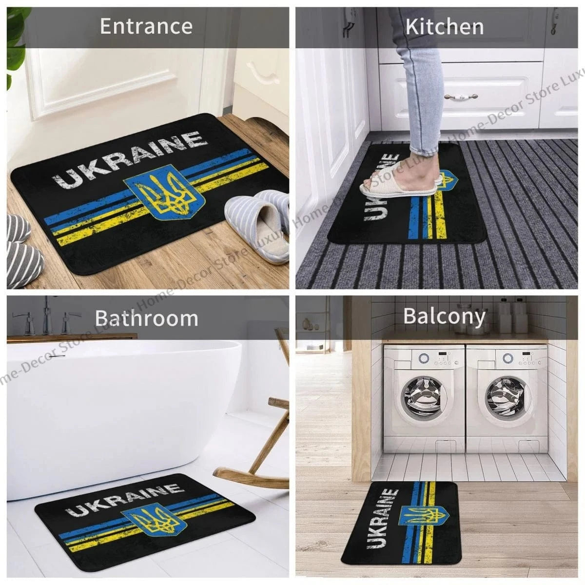 Ukrainian Flag Doormat ( Black color will look cleaner)