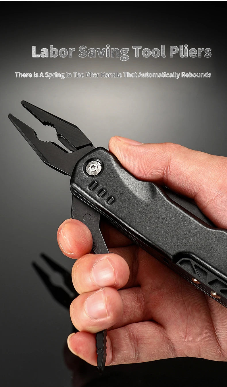 Labor-saving pliers with spring-loaded handle