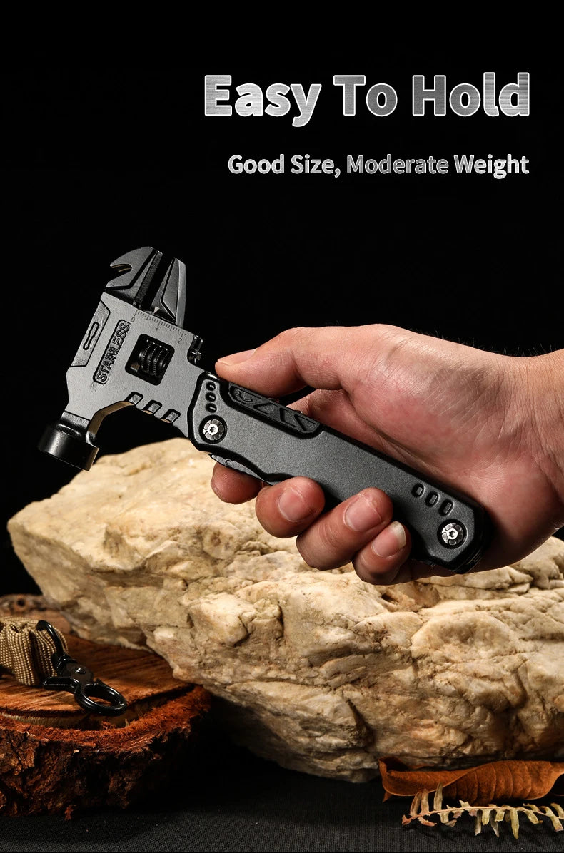 Multitool hammer held comfortably in one hand