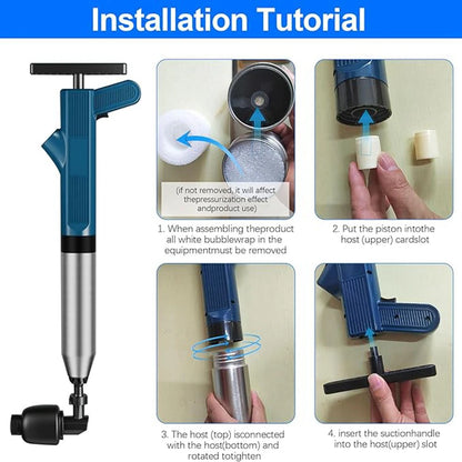 Pneumatic Toilet Plunger & Drain Unclogger