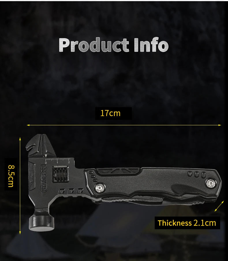 Multitool hammer dimensions 17 x 8.5 x 2.1 cm