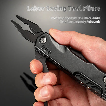 Spring-loaded pliers on the multitool hammer