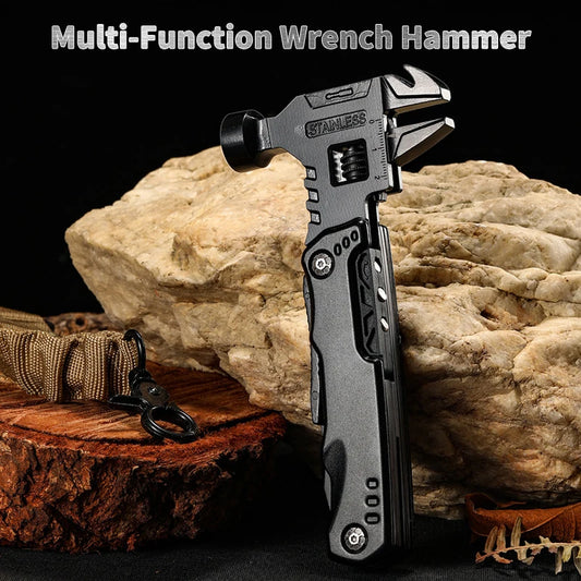 14-in-1 multitool hammer in matte black stainless steel