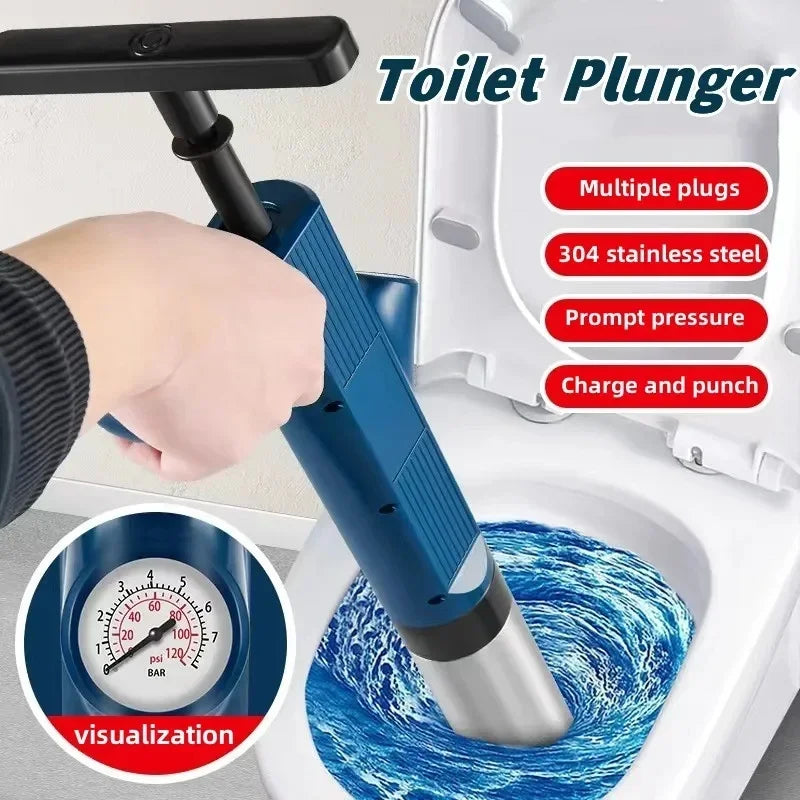 Pneumatic Toilet Plunger & Drain Unclogger