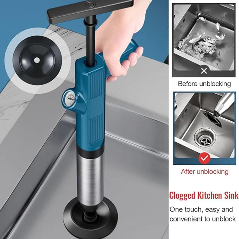 Pneumatic Toilet Plunger & Drain Unclogger