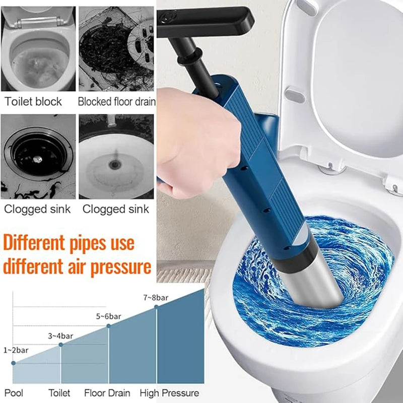 Pneumatic Toilet Plunger & Drain Unclogger
